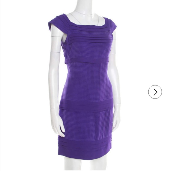Diane Von Furstenberg Purple Pleated Silk Square Neck Merle Dress size 0 - Picture 3 of 16